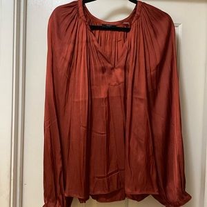 Copper silk blouse